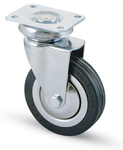 Ruota Girevole per Mobili Art.155 Diametro 100 mm - Piastra mm 90x70 - Product Image 1