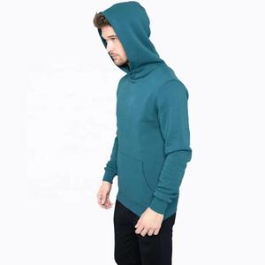 Sweat à capuche pour homme avec cordon de serrage Pull en coton éponge français de couleur unie Poches latérales ODM Tissu tricoté pour l'hiver - Product Image 3