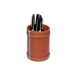 Handgemaakte Lederen Pennenhouder Tafelblad Make-Up Borstel Houder Nieuwigheid Minimalistische Organizer Pen Standhouders