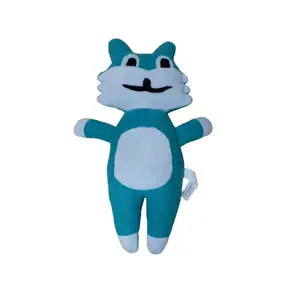 OEM Pet Supplier Soft Fabric Cat Shaped Plush Chewy Pet Toy with Whistle Inside Play Interactive Professional Durable Squeaky