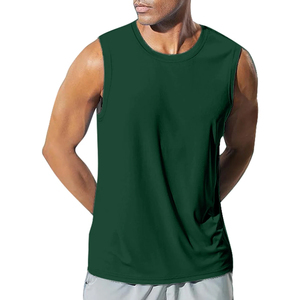 Vente en gros de débardeurs respirants pour hommes, très demandés, anti-boulochage, séchage rapide, coton élasthanne, col rond, impression sérigraphique, personnalisable. - Product Image 1