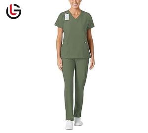 Uniformes de hospital Conjuntos de uniformes de enfermería Tops y pantalones Diseñado OEM Transpirable Personal médico Conjuntos de uniformes a precio barato - Product Image 1