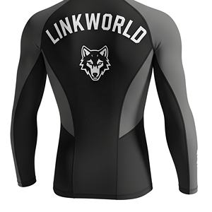 Venta al por mayor de camisetas de compresión de gimnasio de secado rápido de manga completa unisex impreso logotipo personalizado Anti-UV respetuoso con el medio ambiente en blanco MMA Rash Guard - Product Image 5