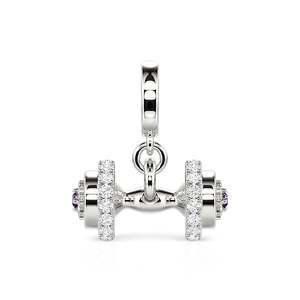 Colgante Jeulia Move My Way con diseño de mancuerna, de aleación de zinc chapada, con detalles de diamantes - Product Image 1