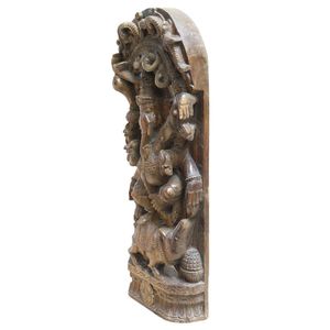 Nueva llegada de madera hecha a mano Prabhavali Ganesha en Mooshak Idol estatuilla estatua artículos de regalo decorativos para el hogar - Product Image 2