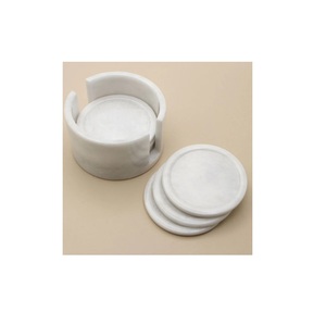 wholesale top quality natural marble coasters white marble with holder real marble coaster fashionable trending in <b>low</b> price - Product Image 2