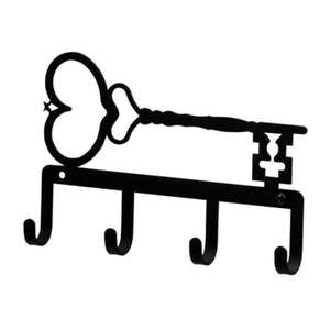 Crochet porte-clés en fer noir durable et élégant avec plusieurs crochets pour l'organisation des clés et la décoration murale - Product Image 1