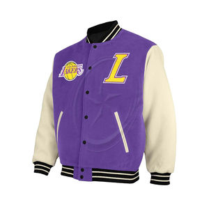 Chaqueta universitaria a prueba de viento para hombre con aplique de chenilla personalizado bajo MOQ fábrica al por mayor cuello alto - Product Image 1