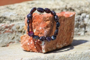 Piedras caídas de granate Unisex con cuentas para pulsera, estilo religioso clásico, regalo de boda, brazaletes con forma de número para aniversarios Par - Product Image 3