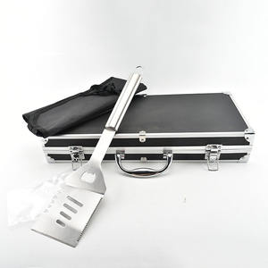 Juego de herramientas de cocina portátil para barbacoa al aire libre, 19 Uds., parrilla de barbacoa de acero inoxidable con caja de aluminio y delantal para asar a la parrilla - Product Image 2