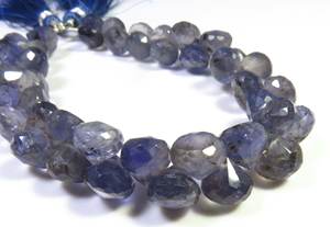 ลูกปัด Briolette สีฟ้า8มม. ทรงหัวหอมสีฟ้า7นิ้วเกลียวเจียระไนแบบเหลี่ยมเพชรพลอย140 - Product Image 2