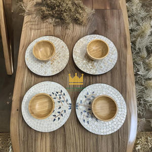 Produit chaud rond en rotin écologique forme personnalisée tapis et tampons plat jetable moderne de luxe assiette de service pour les fêtes - Product Image 5