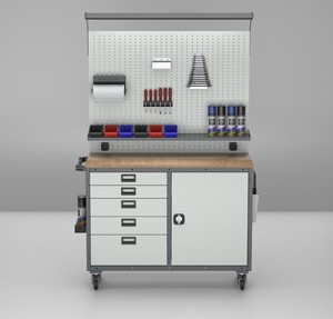 Metal Modular <b>Tool</b> <b>Storage</b> Workbench with Drawers and Hanging Panel System Best Quality <b>Tool</b> <b>Storage</b> Workbench with Drawers - Product Image 1