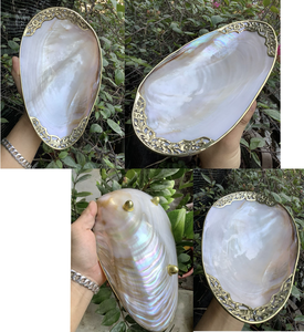 Plato de nácar de Vietnam, plato de servicio de concha Natural decorativo hecho a mano para comedor y exhibición de mesa - Product Image 3