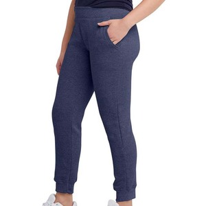 OEM Custom High-Quality Women's Cotton Trousers Stylish and Comfortable for All Season Navy <b>Blue</b> Color Elastic Waist Trousers - Product Image 3