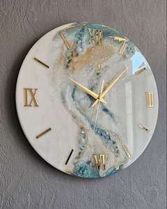 RELOJ DE PARED DE RESINA ICONO CON Reloj de pared de diseño artístico hecho a mano único Arte de resina de La India - Product Image 6