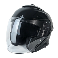 Casques de moto unisexes 3/4 en ABS personnalisé, doublure en coton, homologués DOT, casque de moto à face ouverte avec double visière