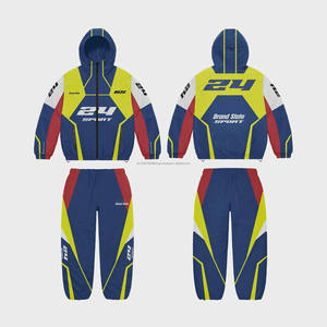 2025 nueva ropa de calle de talla grande personalizado sublimado impreso rompevientos conjunto de chándal de dos piezas para hombre - Product Image 5