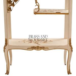 <b>Vintage</b> Ivory Display Vitrine with Carved Floral <b>Shelves</b> - Product Image 6