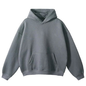 เสื้อฮู้ดแบบสวมหัวสำหรับผู้ชายผ้าฟลีซแบบสวมศีรษะโอเวอร์ไซส์ผ้าฝ้ายฝรั่งเศส100% โลโก้ออกแบบได้ตามต้องการ - Product Image 2