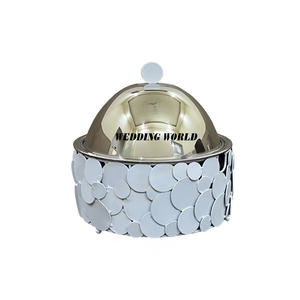 Diseño de hoja de metal Olla de metal Calidad superior Cazuela de lujo hecha a mano Más vendido Nuevo calentador de alimentos de metal - Product Image 6