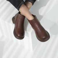 [JSHOE] baru dirilis sederhana nyata Platform sepatu bot semata kaki dalam kulit asli untuk wanita barang Fashion untuk wanita