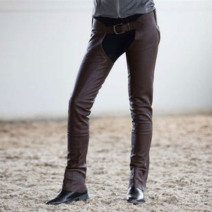 Style classique 2023 hommes équitation Top qualité en cuir marron Premium équitation chaps complets - Product Image 3