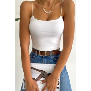 เสื้อครอปเกาะอกสายเชือกสำหรับผู้หญิงสีขาว - Product Image 2