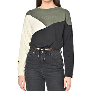 Sudadera recortada de tamaño XS de lujo para mujer, peso ligero, moda de invierno, cuello redondo, técnicas estampadas de punto, lona informal ODM - Product Image 1