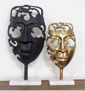 Finition noire Visage de sculpture décoratif pour la maison personnalisé unique avec sculpture de visage en fonte d'aluminium de haute qualité au prix le plus bas - Product Image 5