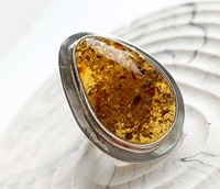 Baltic Amber Ring 925 Sterling Silber Edelstein Schmuck Frauen für Geschenk Versprechen Ring Handmade Pear Designer Ehering