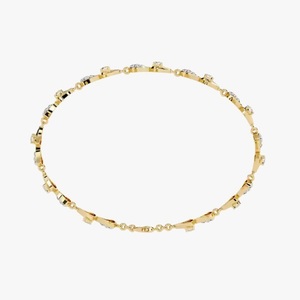 สร้อยข้อมือเพชรเม็ดกลมสีเหลืองทอง14K สำหรับเป็นของขวัญวันเกิด - Product Image 4