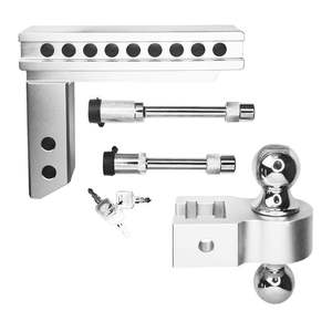 Brazo de Remolque de Aleación de Aluminio Plateado de 8 Pulgadas con Doble Bola de Enganche, Ajustable para Soportes de Enganche de 2 Pulgadas - Product Image 2