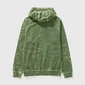 Sudadera con capucha de lana tecnológica de algodón 100% de alta calidad, pantalones de chándal de canguro con hombros caídos y lavado con ácido Vintage - Product Image 2