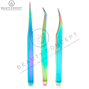 Pince à épiler en acier inoxydable de bonne qualité, couleur arc-en-ciel, par concept de beauté écologique - Product Image 4