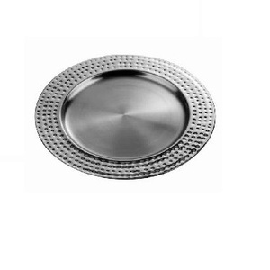 Conception enduite de poudre blanche de plaque de chargeur en métal extravagant avec l'approvisionnement de restaurant de sous-plat en métal rond doré - Product Image 3