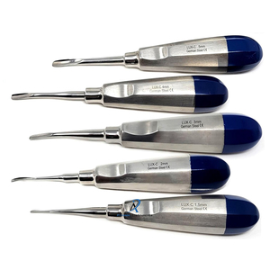 Juego de Elevadores de Luxación Dentales Curvos para Cirugía de Implantes, Extracción de Raíces, Expansión Ósea, Osteótomo y Periótomo Apical, Set de 5 Piezas - Product Image 3