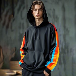 Automne hiver hommes pull à capuche personnalisé surdimensionné Polyester sport sweat avec impression OEM respirant et mèche conception - Product Image 1
