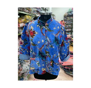 <b>Women's</b> Reversible <b>Velvet</b> Quilted <b>Jacket</b> Coat Breathable Cotton Filled Indian Style - Product Image 1