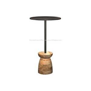 Table de boisson moderne entièrement métallique avec dessus en métal lisse et base en tube minimaliste Rehaussez votre espace avec un ensemble élégant - Product Image 4