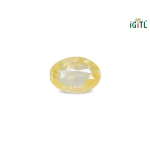 Saphir Jaune Naturel de 3,95 Carats (Pukhraj) - Pierre Précieuse Facettée Taille Émeraude - Product Image 1