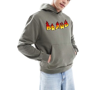 Pull à capuche en molleton éponge français pour hommes de taille américaine personnalisée, coton et polyester mélangés, sérigraphie, broderie de logo, col à capuche - Product Image 1