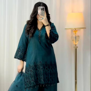 ชุดเดรสพลัสโซชุดเดรสปาร์ตี้งานแต่งงานบอลลีวูดจากนักออกแบบแนววินเทจจากอินเดีย - Product Image 1