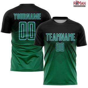 เสื้อฟุตบอล 100% โพลีเอสเตอร์ ย้อมสีเสื้อผ้า ระบายอากาศได้ดี โลโก้ด้านหน้า ปรับแต่งชื่อทีมได้ - Product Image 6