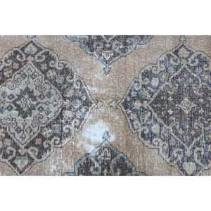 2.4x4.6 ft Vintage Rug, Turkish Small Rug, <b>Brown</b> Blue Floral <b>Wool</b> Rug - Product Image 5