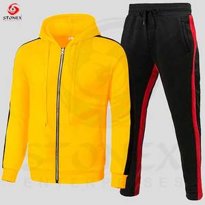 Ensemble de survêtement pour homme en coton tissé 100% pour l'hiver, ensemble de fitness avec logo personnalisé, tenue de jogging, course à pied, service OEM - Product Image 1