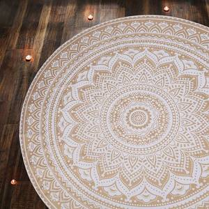Blanc Ombre Rond Tapisserie Tenture Hippie Bohème Serviettes De Plage Méditation Rond Yoga Tapis Indien Coton Centre Nappe - Product Image 4