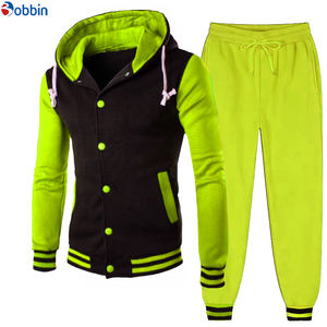 Tendance du moment Nouveaux ensembles de sport personnalisés avec logo pour hommes, sweats à capuche et pantalons de baseball classiques, vêtements de jogging, sweats à capuche patchwork, ensembles de sport - Product Image 5