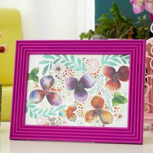 Cadre photo en bois violet fait à la main 15x21 cm 6x8 décor d'affichage de table mural Boho rustique - Product Image 1