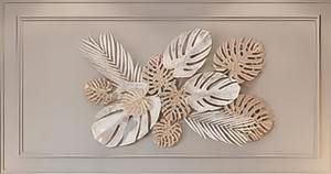Arte moderno de pared de flores de Metal dorado, decoración de pared Floral hecha a mano para sala de estar y dormitorio, oficina, producto de Venta caliente - Product Image 5